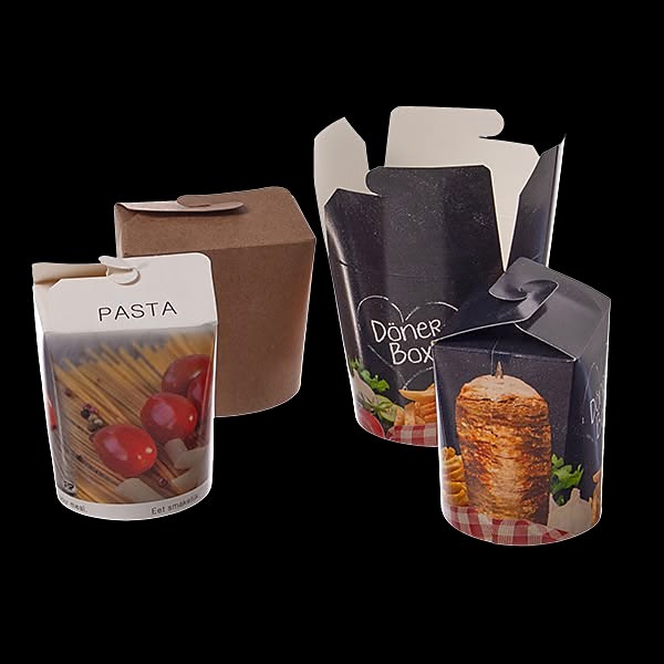 Bedruckte Pasta- und Dönerboxen